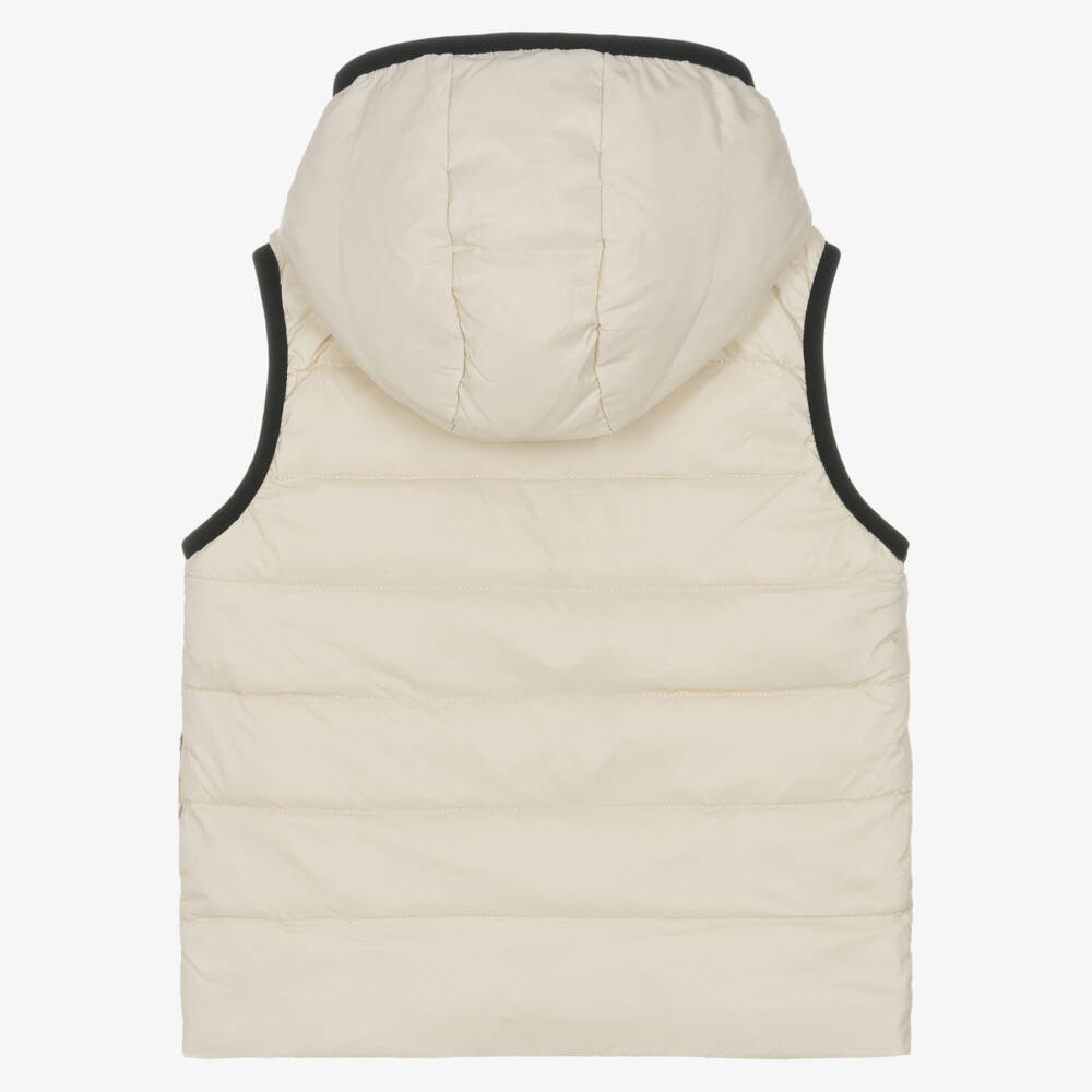 BOSS-Boys Ivory & Beige Dual-Sided Vest | Childrensalon Outlet