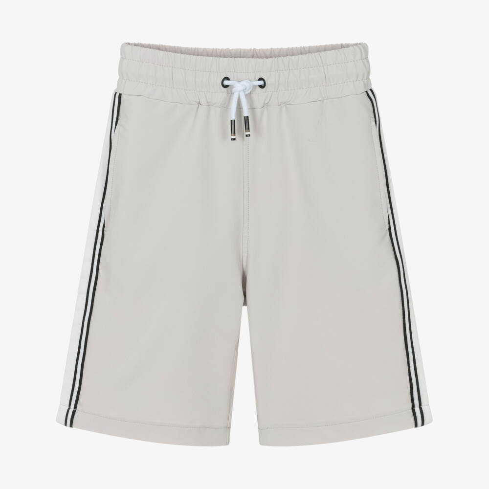 BOSS-Boys Ivory Bermuda Shorts with Side Stripe Taping | Childrensalon Outlet