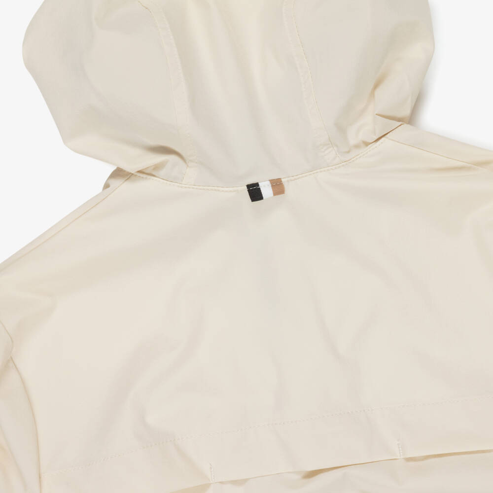 BOSS-Boys Ivory Hooded Windbreaker Jacket & Shorts Set | Childrensalon Outlet