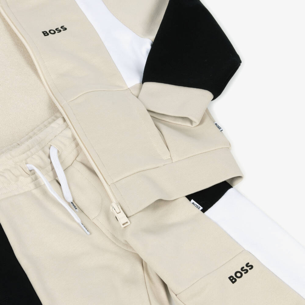 BOSS-Boys Ivory Tone Cotton Ensemble | Childrensalon Outlet