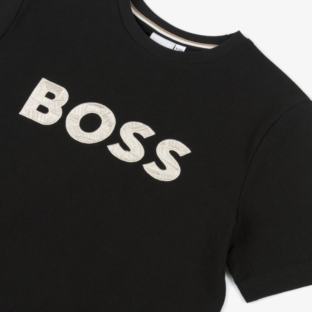 BOSS-Boys Jet Cotton Piqué Tee | Childrensalon Outlet