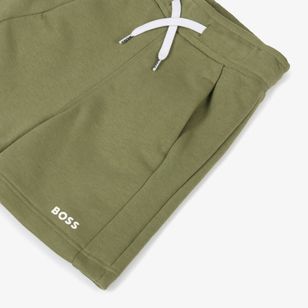 BOSS-Boys Khaki Comfort Jersey Shorts | Childrensalon Outlet