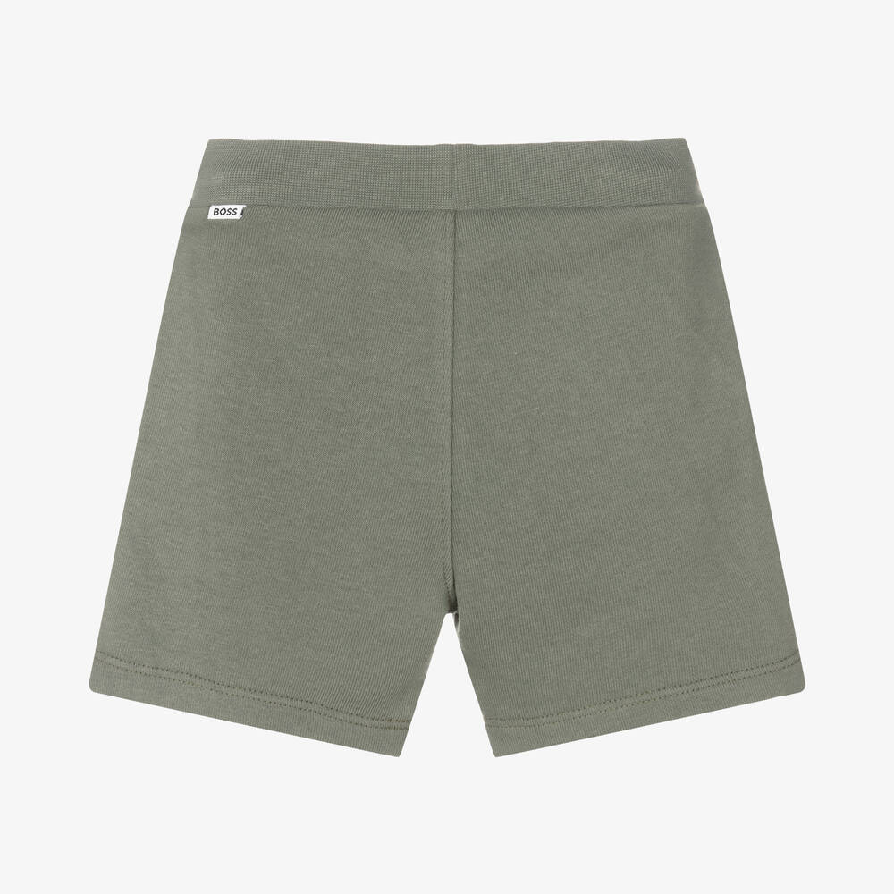 BOSS-Хлопковые шорты цвета хаки | Childrensalon Outlet