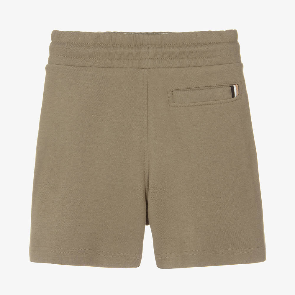 BOSS-Хлопковые шорты цвета хаки для мальчиков | Childrensalon Outlet