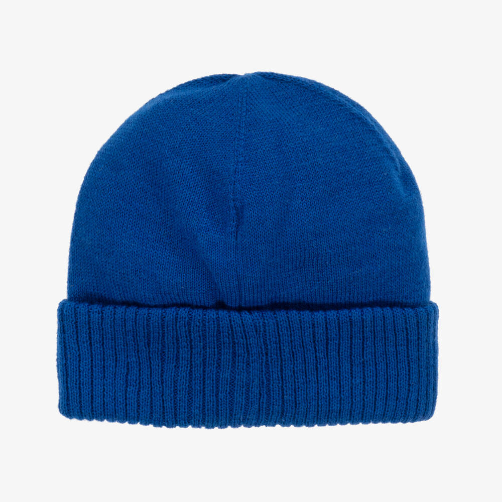 BOSS-Boys Knitted Blue Logo Beanie | Childrensalon Outlet