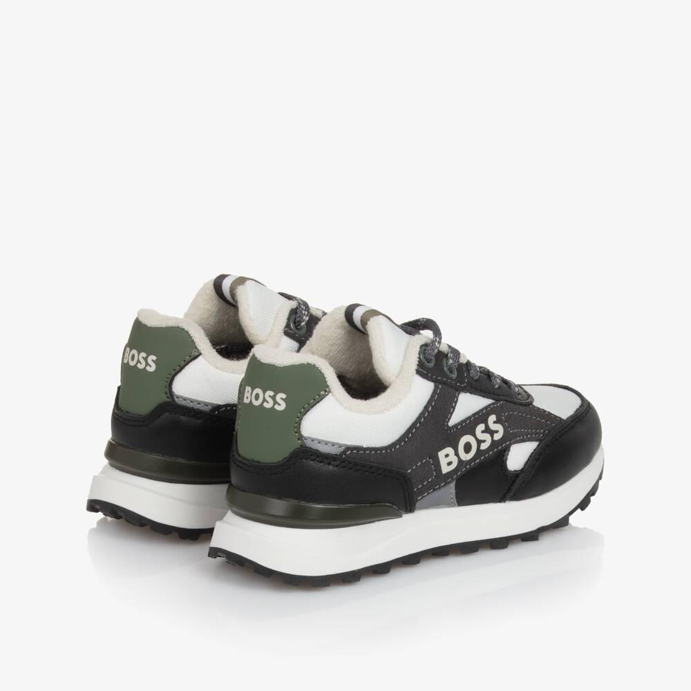 BOSS-Boys Leather Black Sports Shoes | Childrensalon Outlet