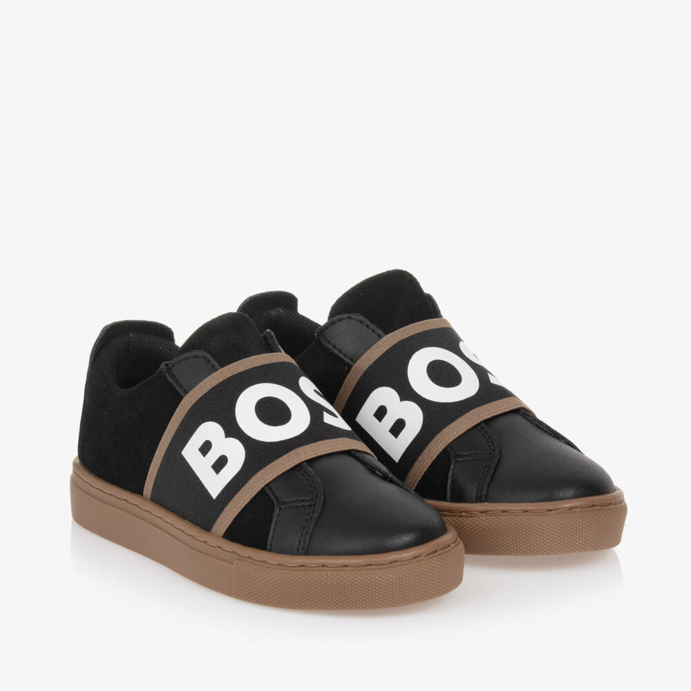 BOSS-Boys Leather Slip-On Trainers | Childrensalon Outlet