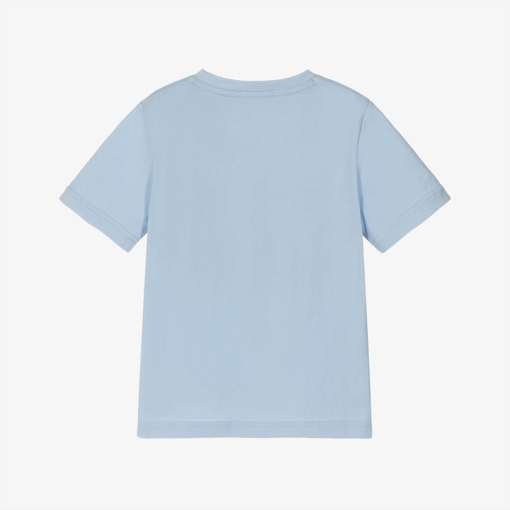 BOSS-Boys Light Blue Cotton Tee | Childrensalon Outlet