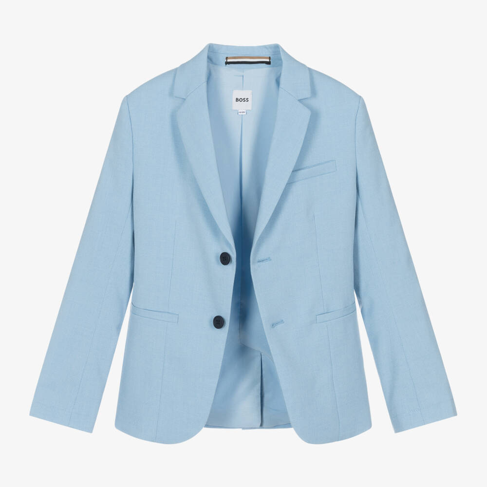 BOSS-Boys Light Blue Tailored Blazer | Childrensalon Outlet