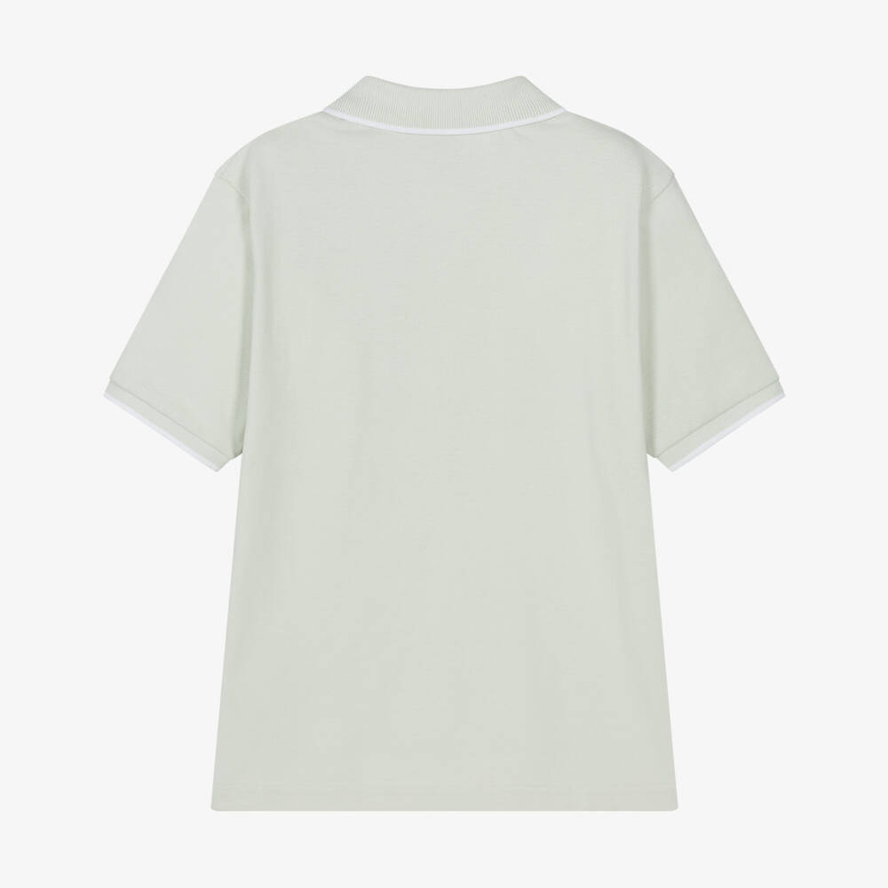 BOSS-Boys Light Mint Green Cotton Polo Shirt | Childrensalon Outlet