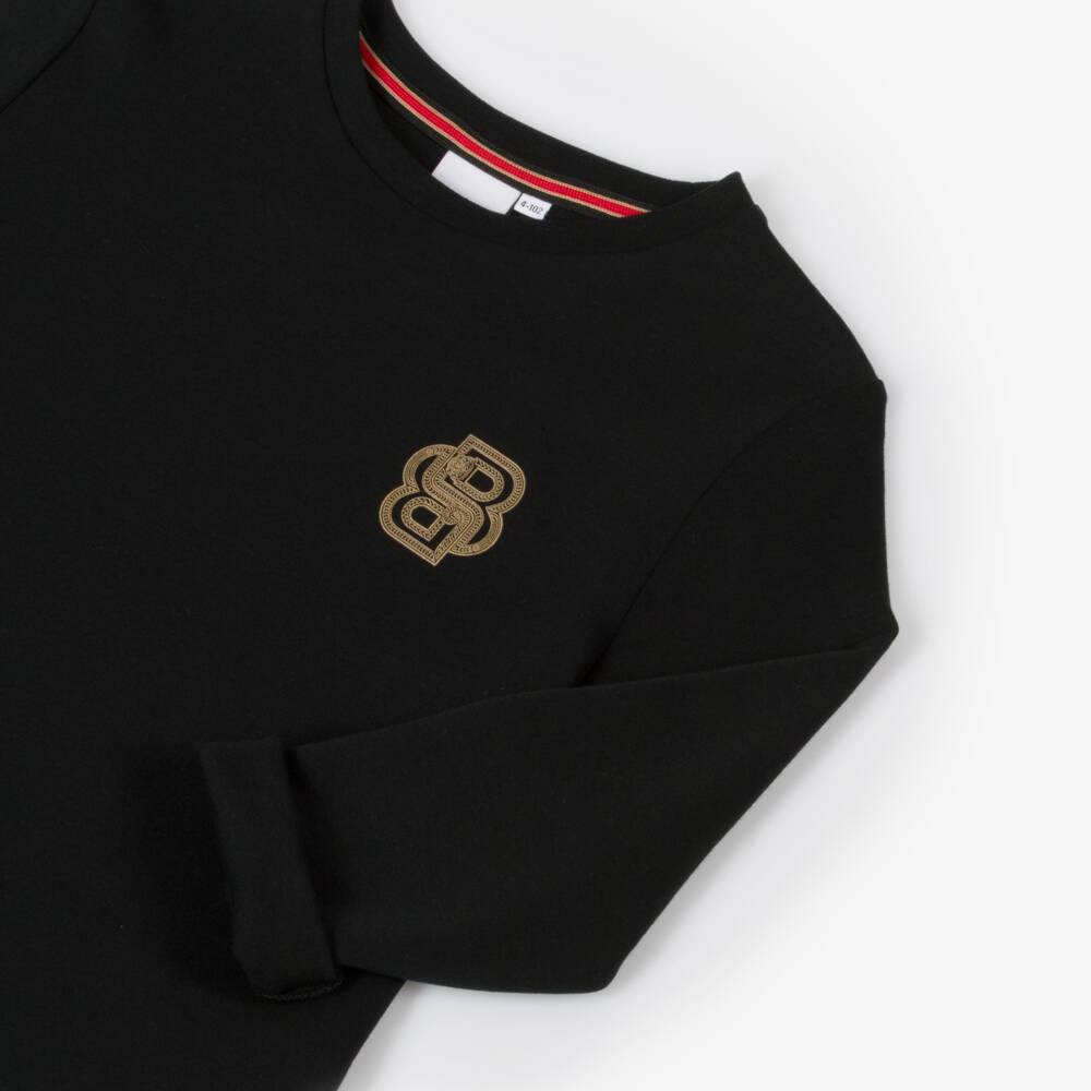 BOSS-Boys Luxe Black Jersey Shirt | Childrensalon Outlet