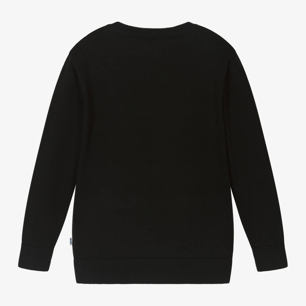BOSS-Boys Luxe Black Knit Pullover | Childrensalon Outlet