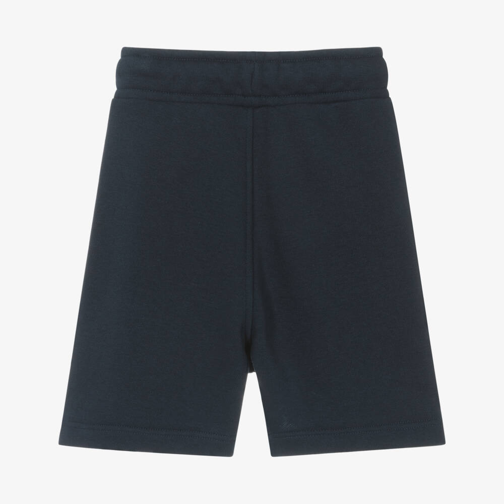 BOSS-Boys Mid-Blue Jersey Cotton Shorts | Childrensalon Outlet