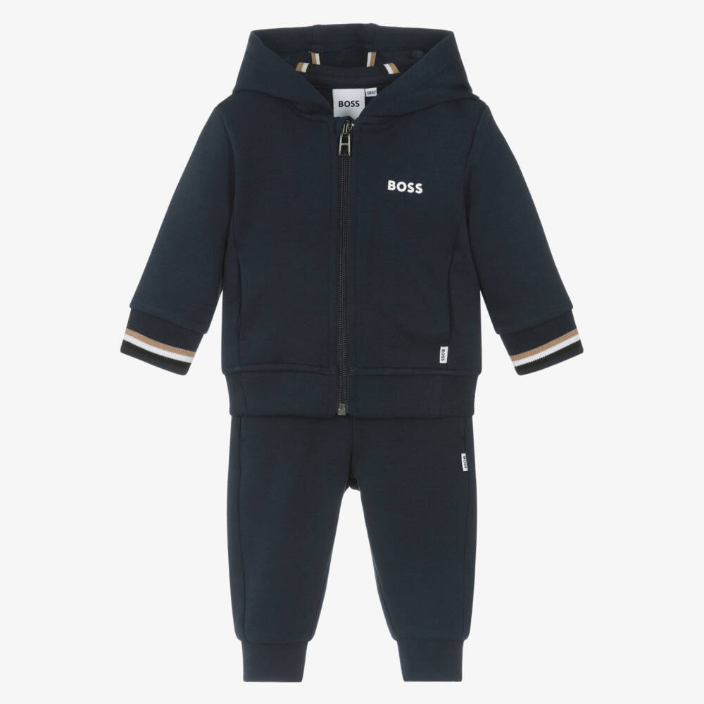 BOSS-Boys Midnight Hooded Zip Tracksuit | Childrensalon Outlet