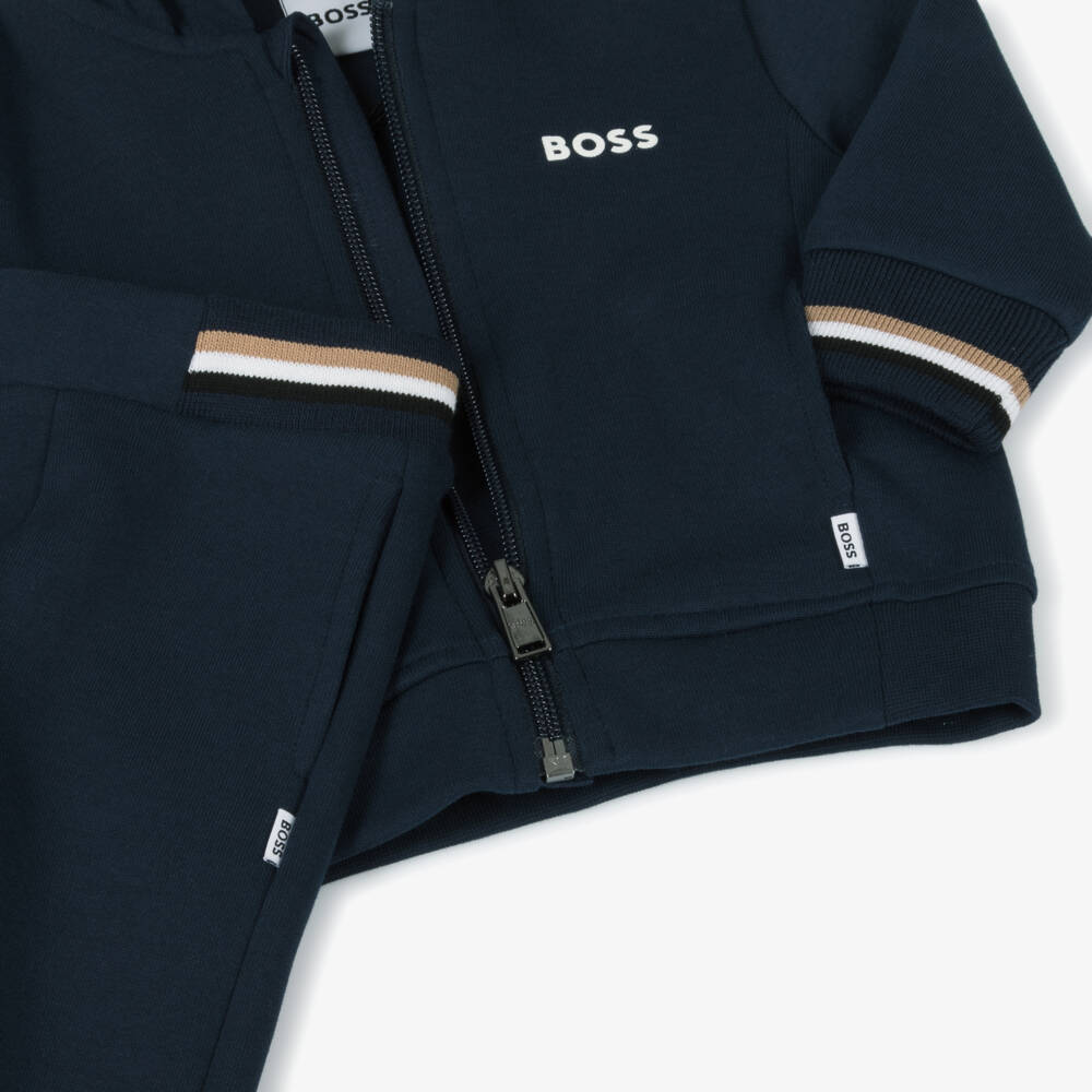 BOSS-Boys Midnight Hooded Zip Tracksuit | Childrensalon Outlet