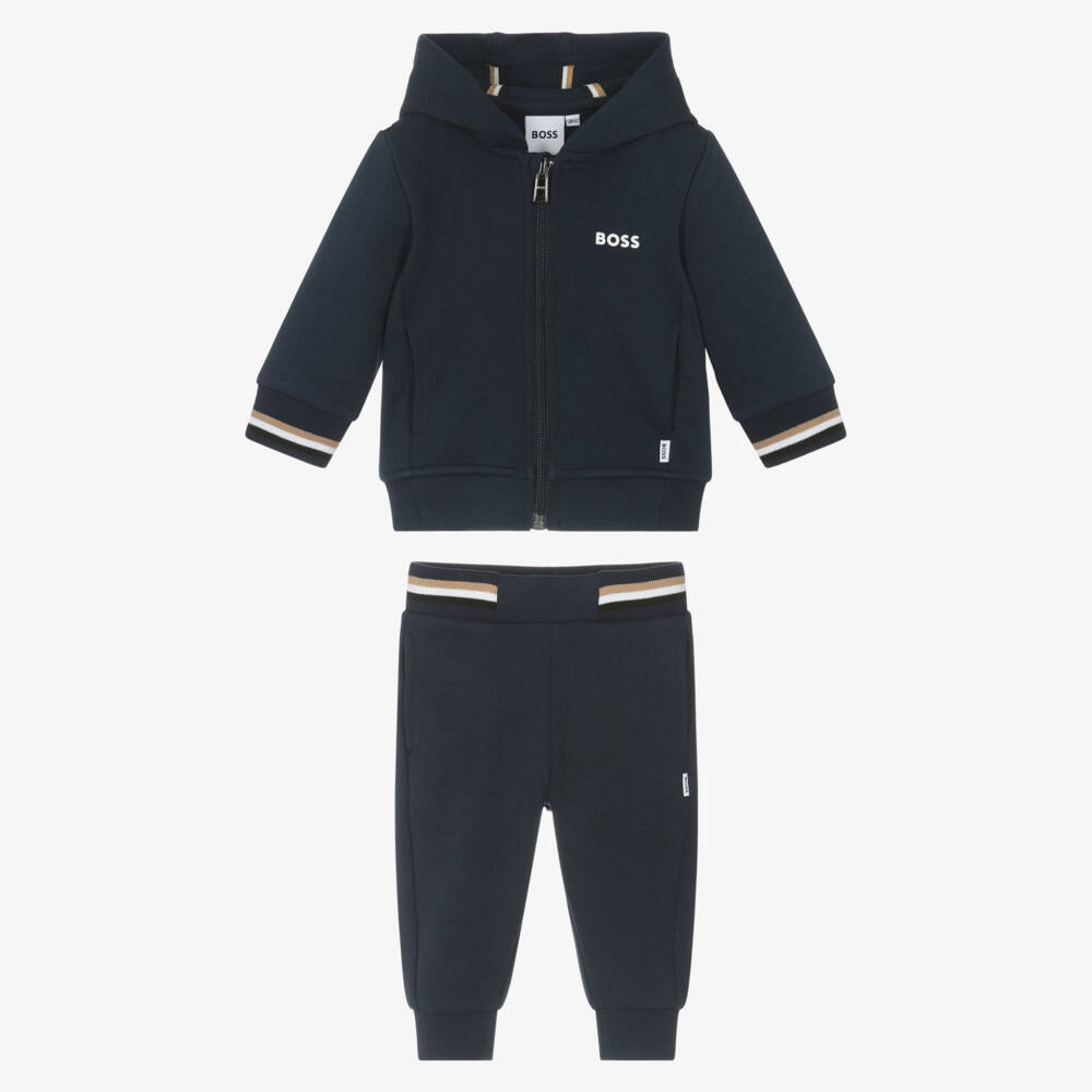 BOSS-Boys Midnight Hooded Zip Tracksuit | Childrensalon Outlet