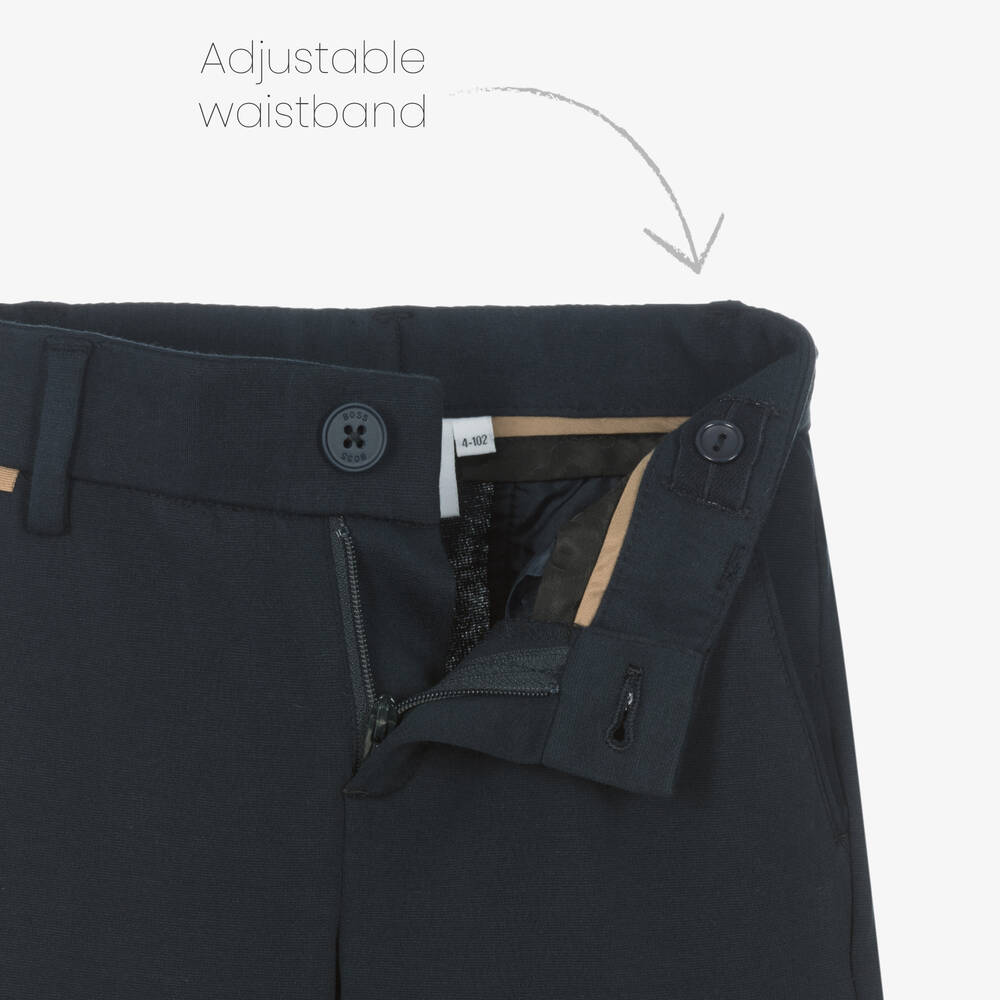 BOSS-Boys Milano Jersey Navy Blue Suit | Childrensalon Outlet