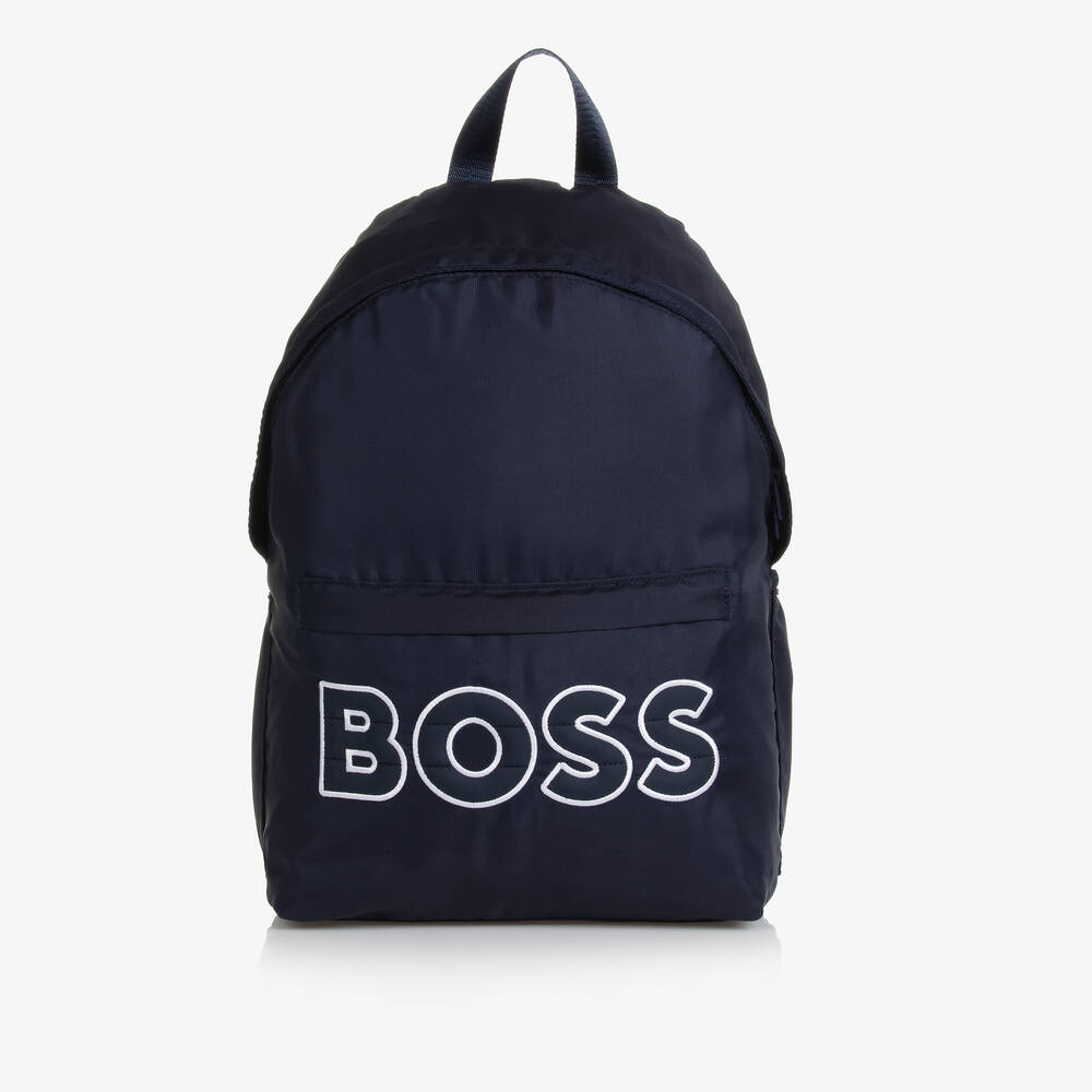 BOSS - Boys Navy Blue Backpack (40cm) | Childrensalon