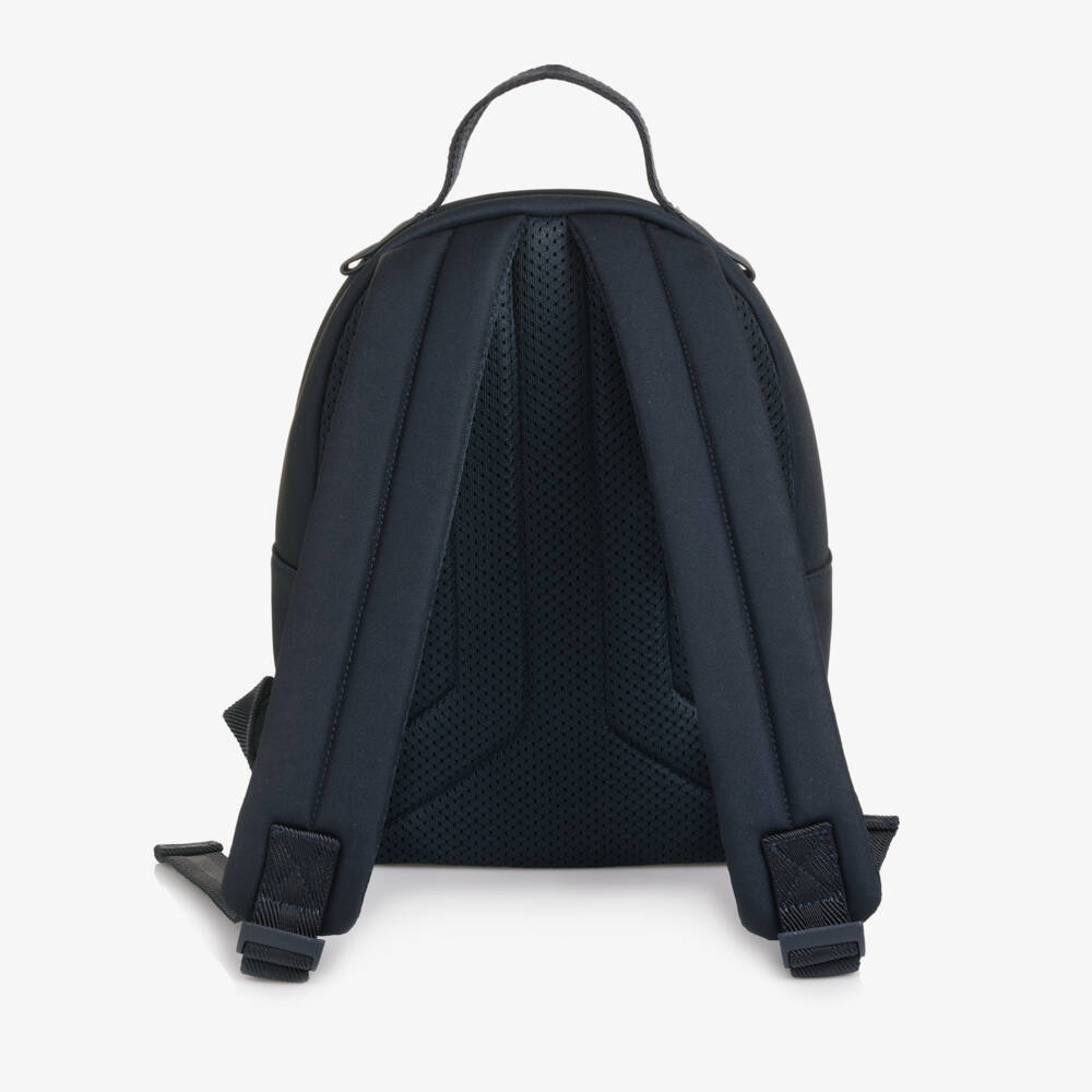 BOSS-Boys Navy Blue Canvas Mini Backpack (28cm) | Childrensalon Outlet