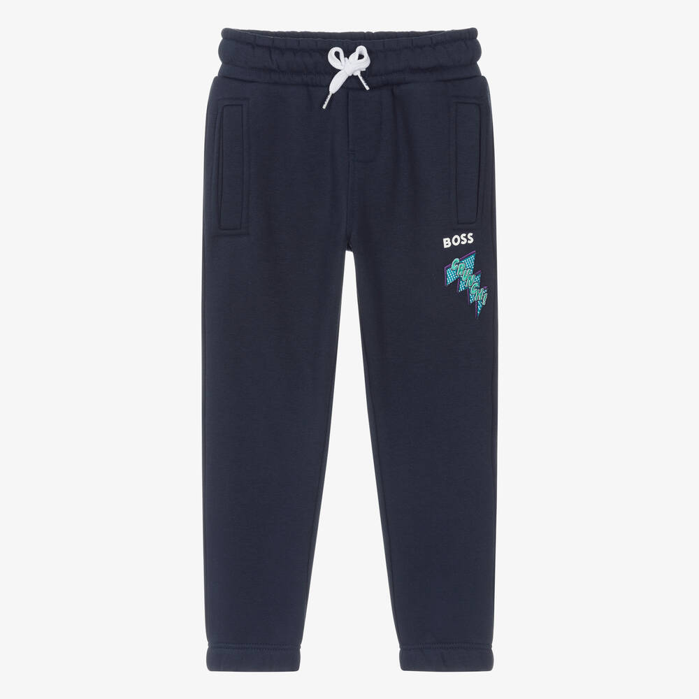 BOSS - Boys Navy Blue Cotton Batman Joggers | Childrensalon