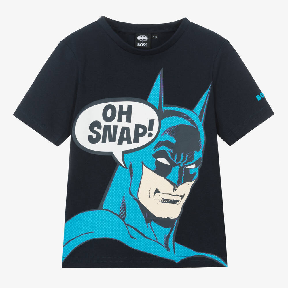 BOSS - Navyblaues Batman Baumwoll-T-Shirt für Jungen | Childrensalon