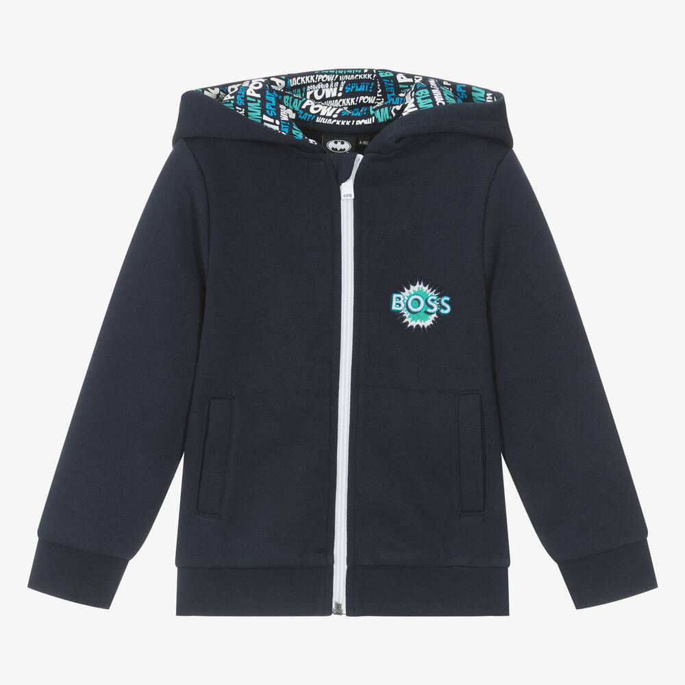 BOSS - Haut bleu zippé en coton Batman | Childrensalon