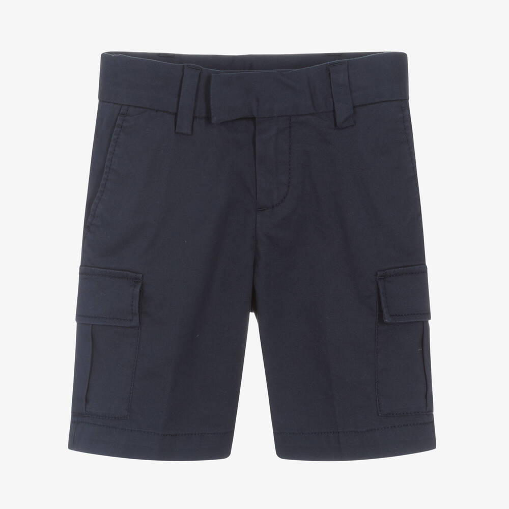 BOSS - Bermuda bleu marine en coton garçon | Childrensalon