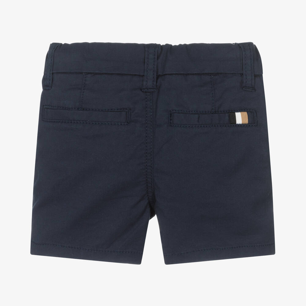 بوس-شورت تشينو أطفال ولادي قطن تويل لون كحلي | Childrensalon Outlet