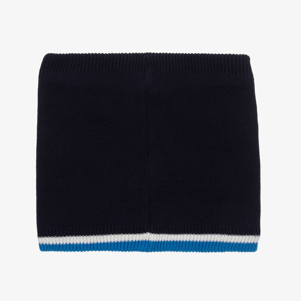 BOSS-Boys Navy Blue Cotton Knit Snood | Childrensalon Outlet