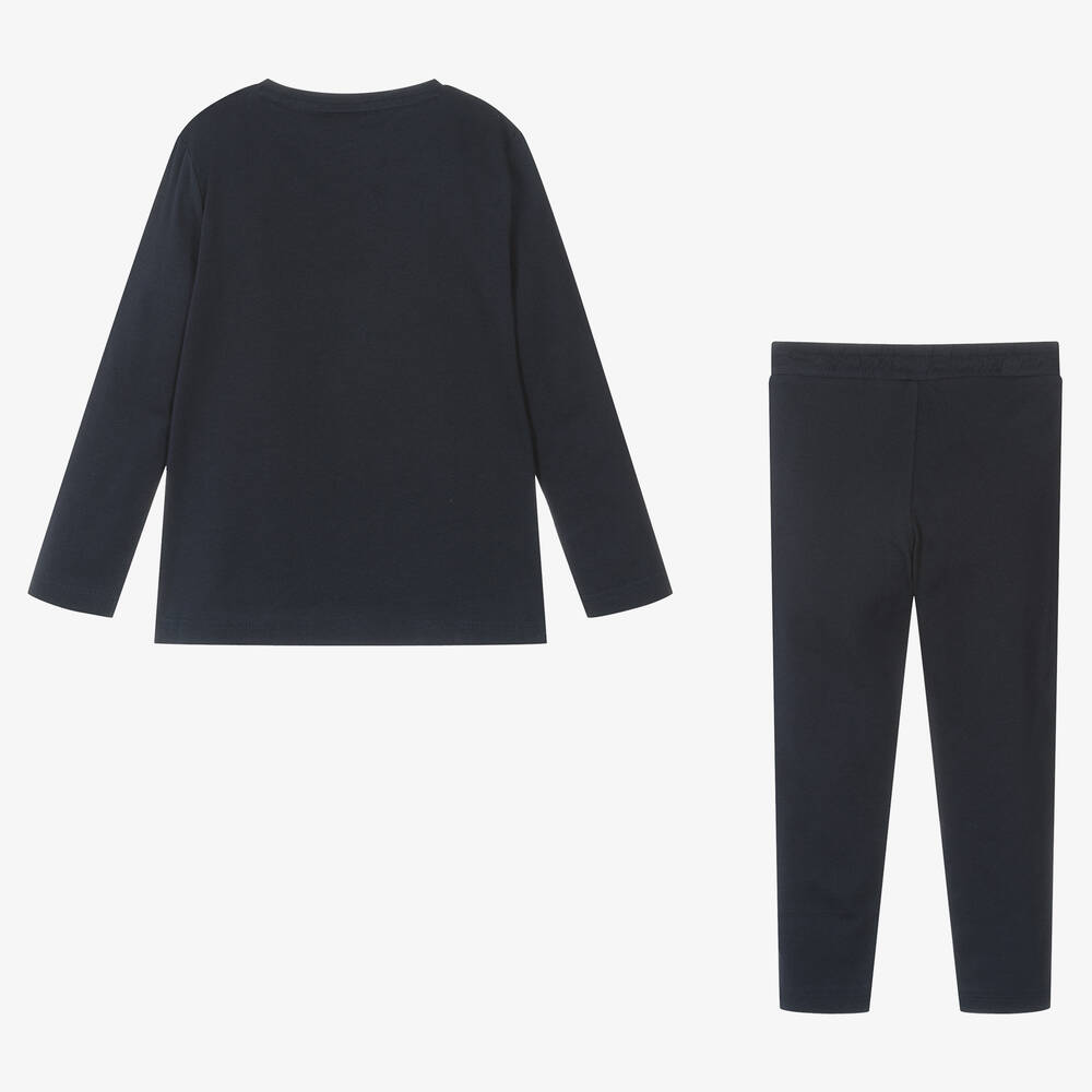 BOSS-Boys Navy Blue Cotton Pyjamas | Childrensalon Outlet
