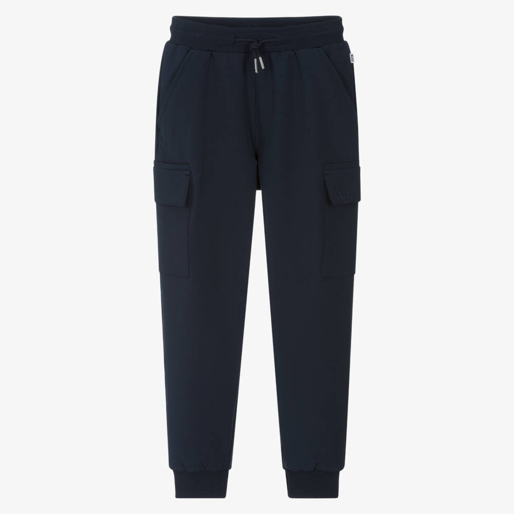 BOSS-بنطلون جوجرز كارجو أزرق داكن للأولاد | Childrensalon Outlet