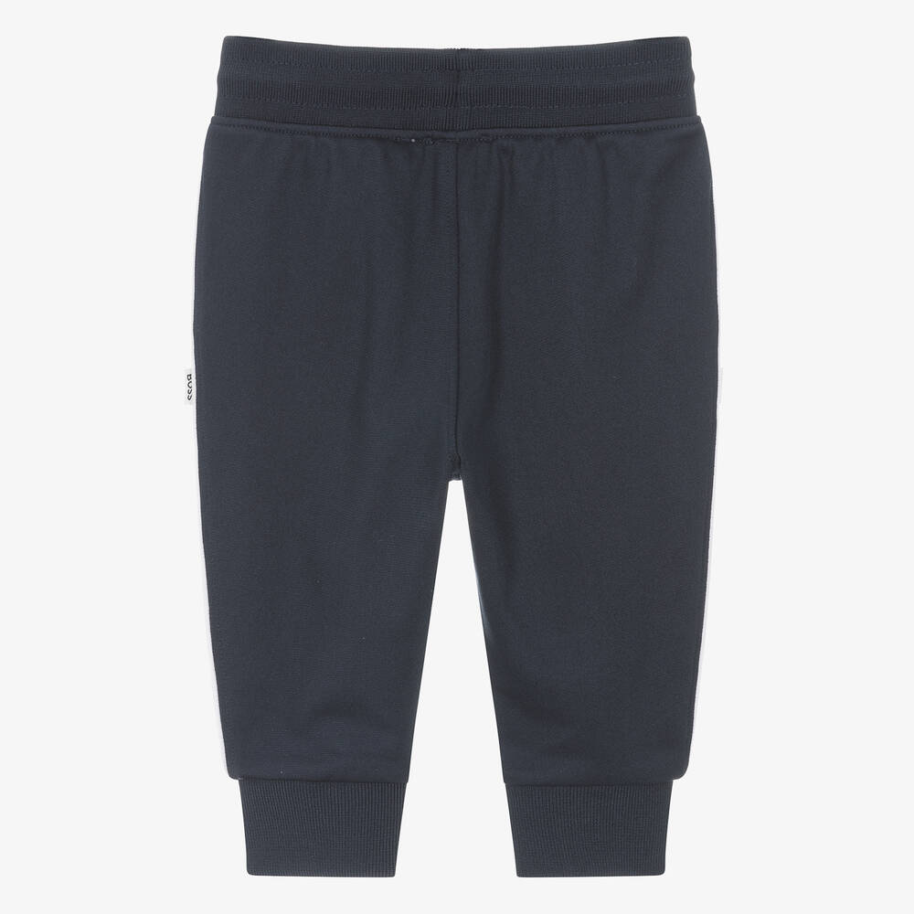 BOSS-Boys Navy Blue Jersey Joggers | Childrensalon Outlet