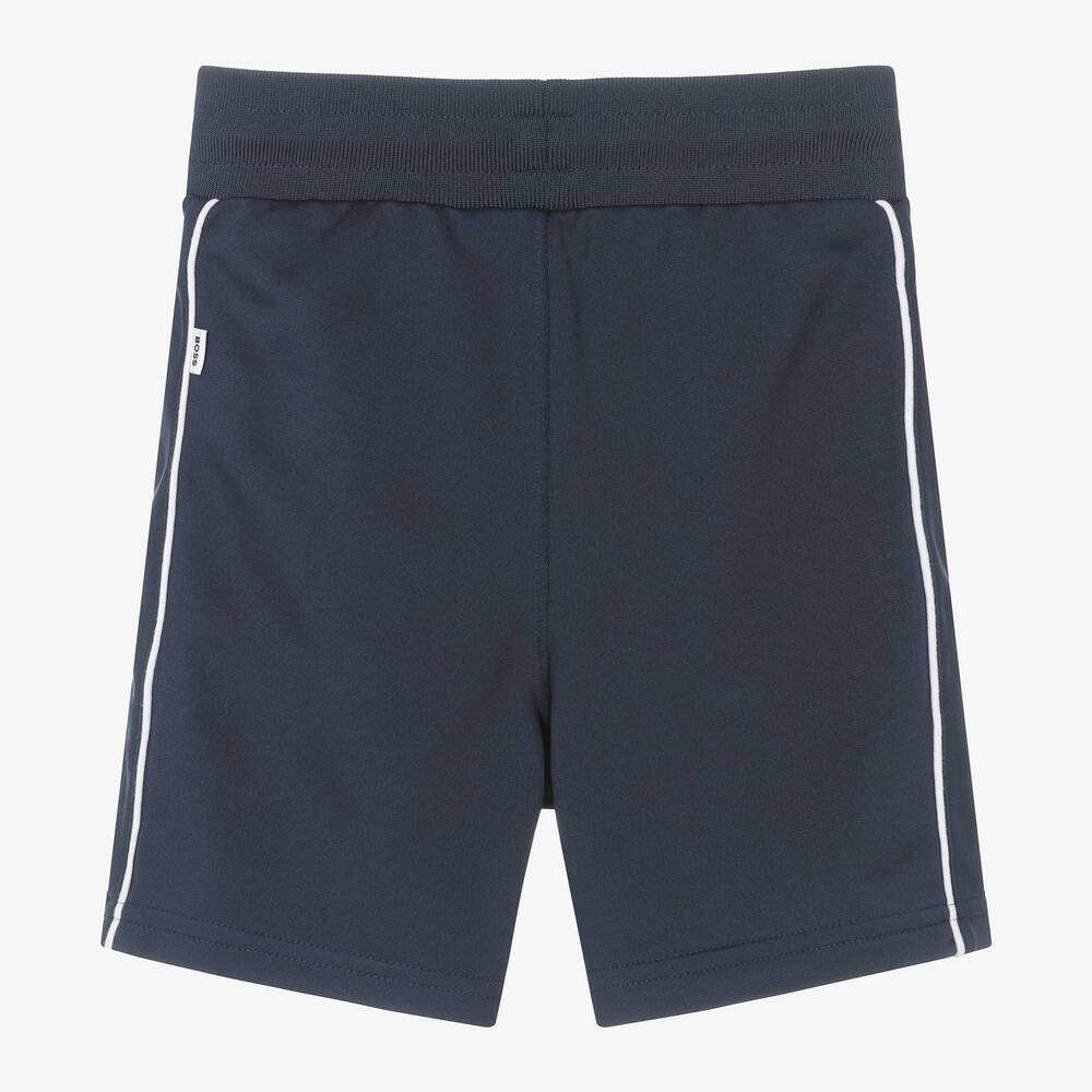 BOSS Boys Navy Blue Jersey Shorts