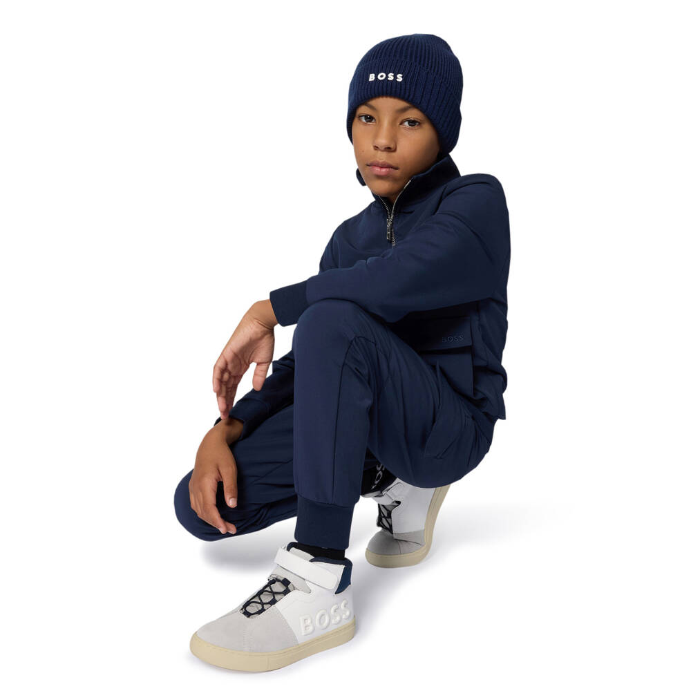 BOSS-Куртка на молнии глубокого синего цвета для мальчиков | Childrensalon Outlet