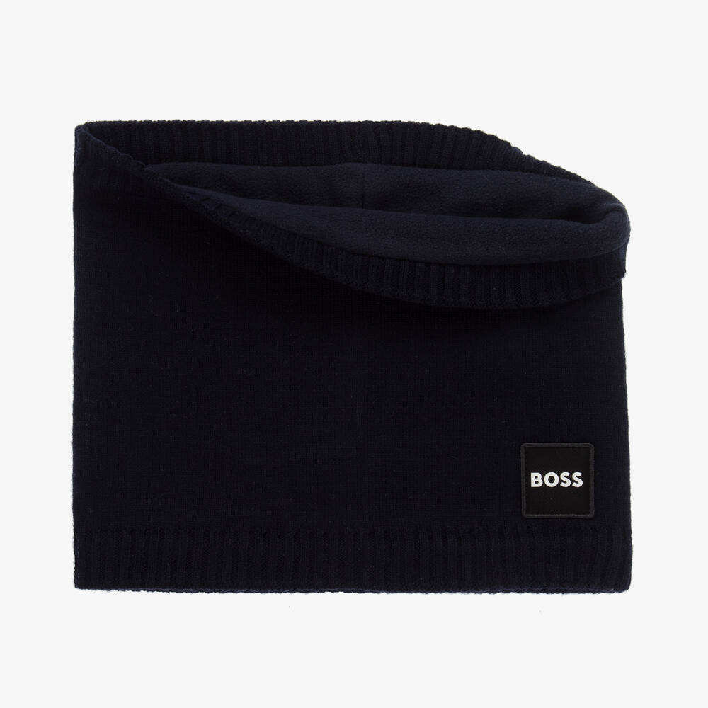 BOSS-Синий вязаный снуд для мальчиков | Childrensalon Outlet