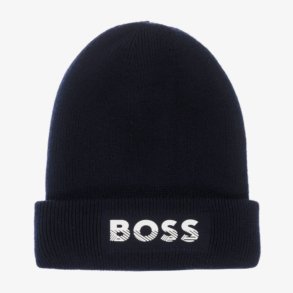 BOSS-Синяя вязаная шапка для мальчиков | Childrensalon Outlet