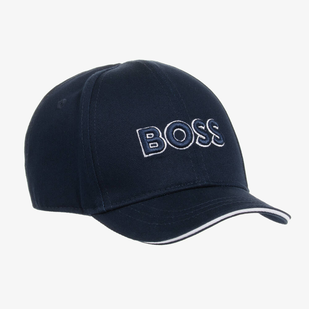 BOSS - Boys Navy Blue Logo Cap | Childrensalon