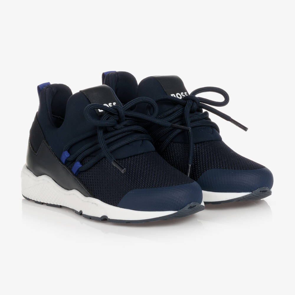 BOSS - Navyblaue Sneakers für Jungen | Childrensalon