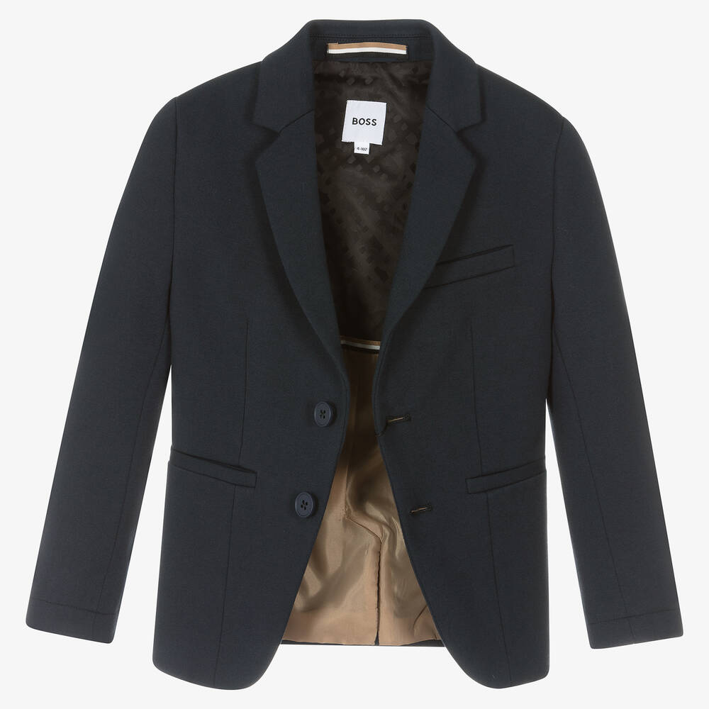 BOSS-Синий трикотажный блейзер | Childrensalon Outlet