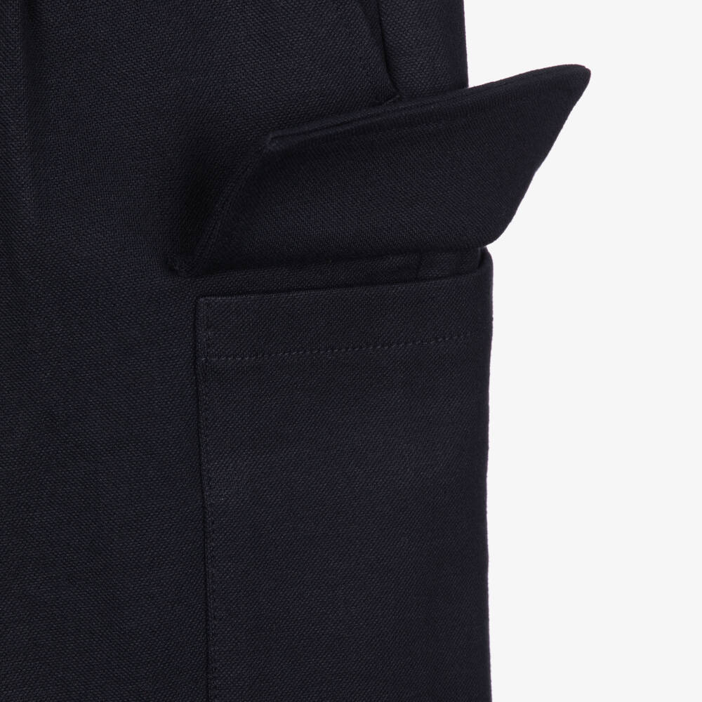 BOSS-Boys Navy Blue Milano Jersey Cargo Shorts | Childrensalon Outlet