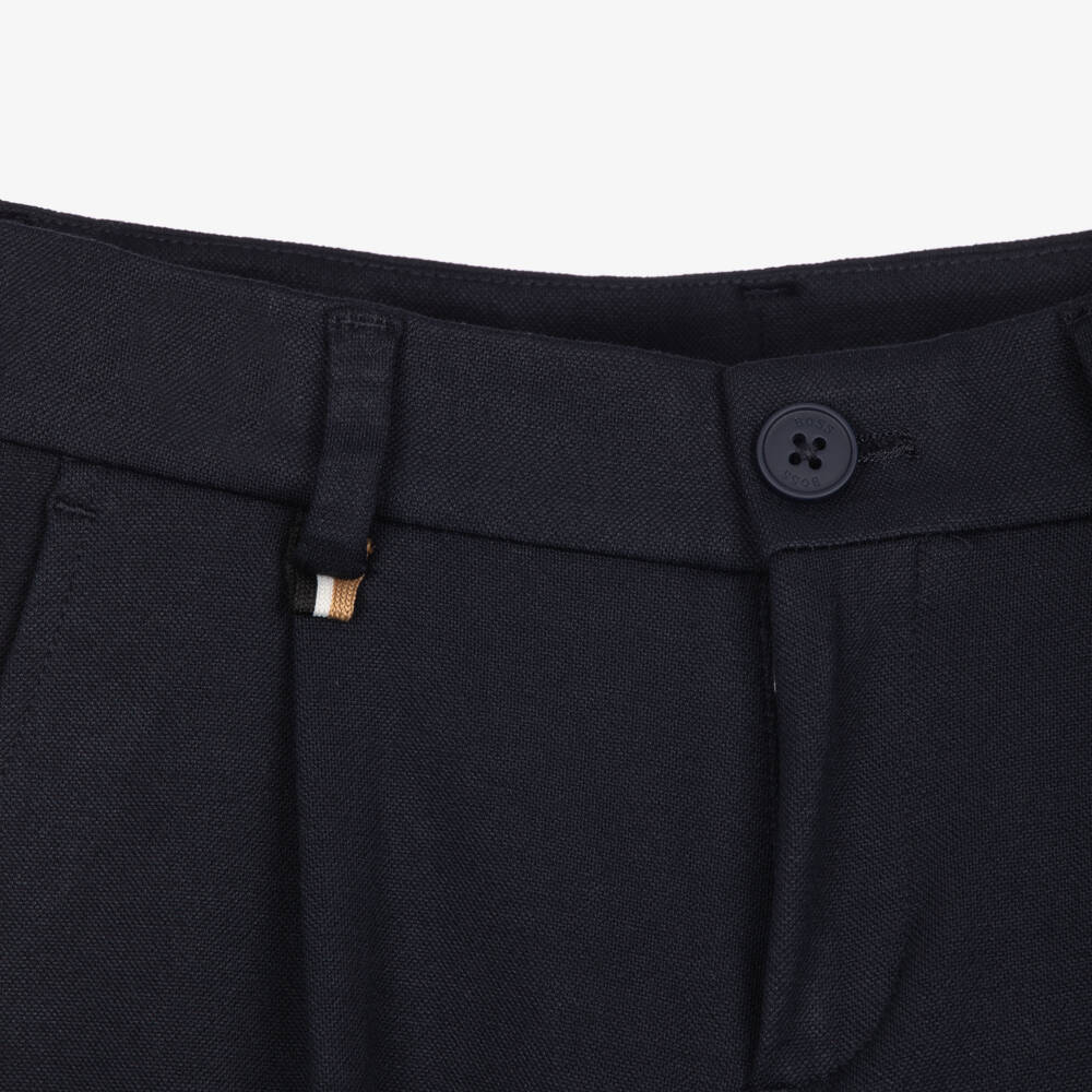 BOSS-Boys Navy Blue Milano Jersey Cargo Shorts | Childrensalon Outlet