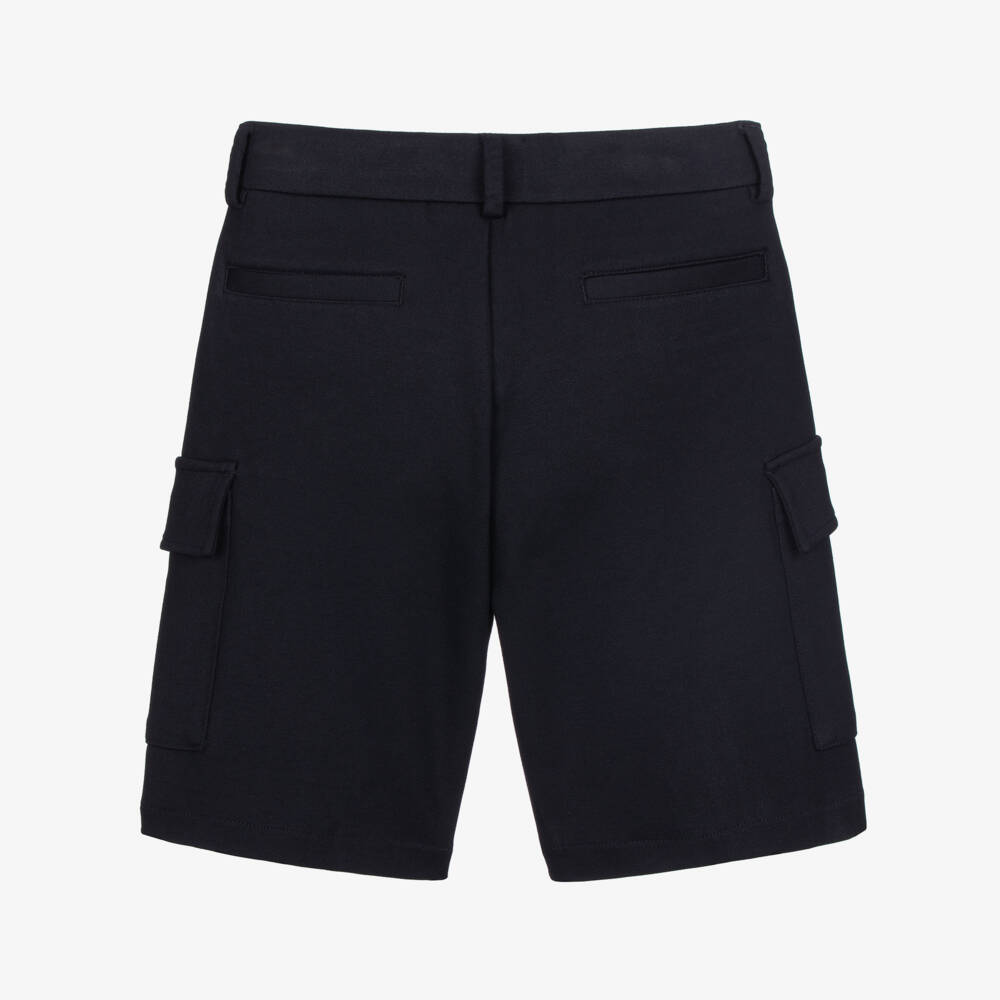 BOSS-Boys Navy Blue Milano Jersey Cargo Shorts | Childrensalon Outlet