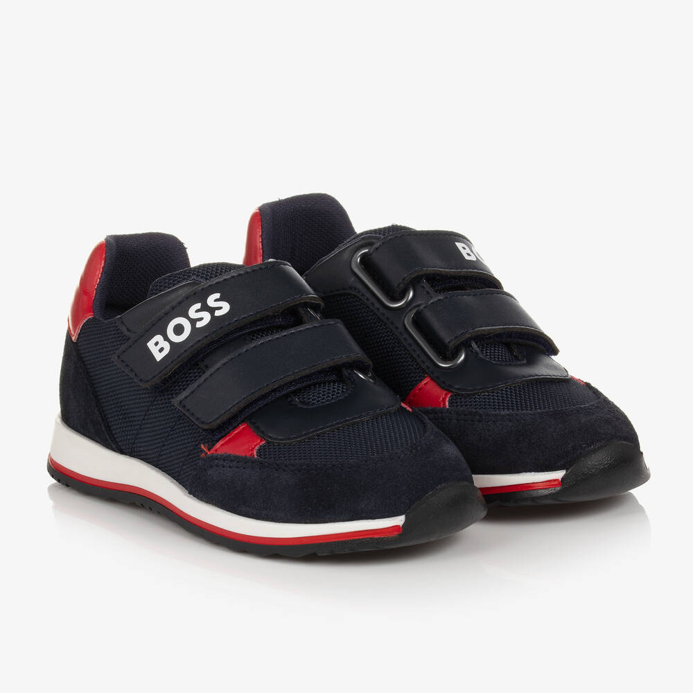 BOSS - Navyblaue Wildleder-Sneakers | Childrensalon