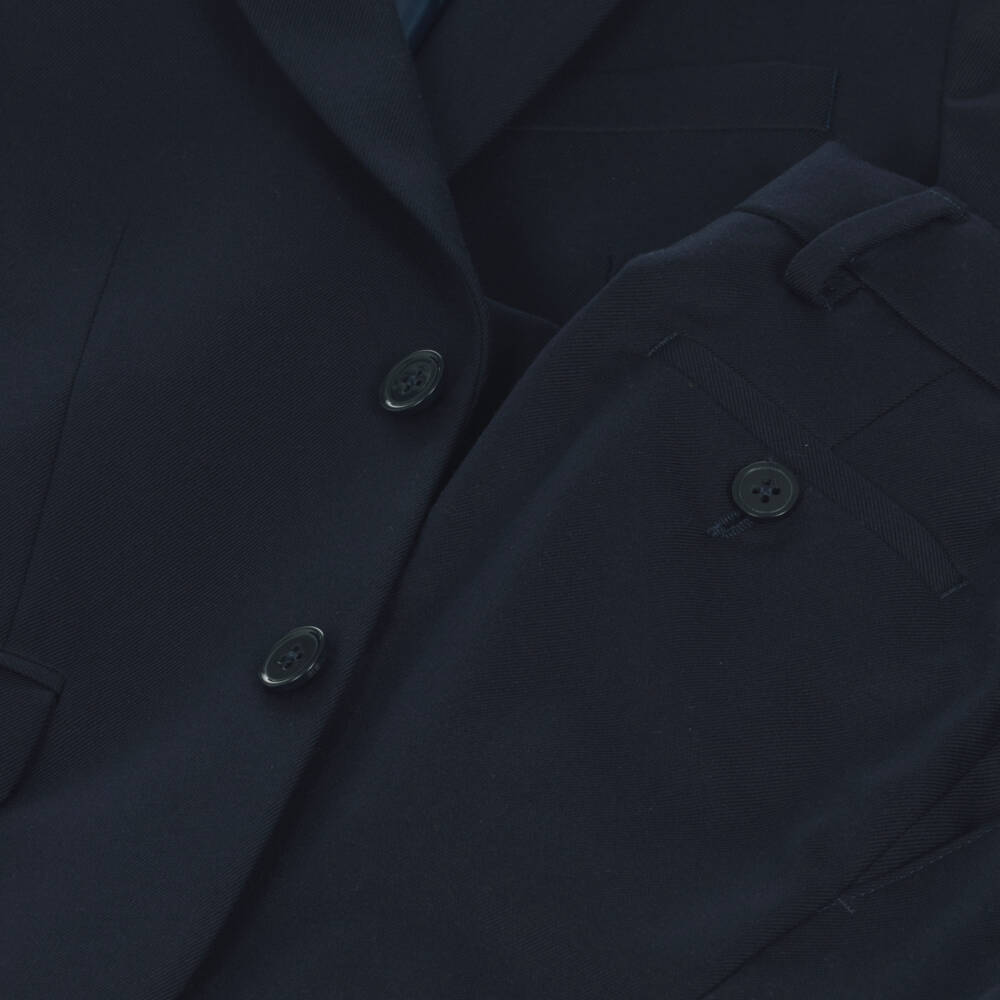 BOSS-Boys Navy Blue Twill Suit | Childrensalon Outlet