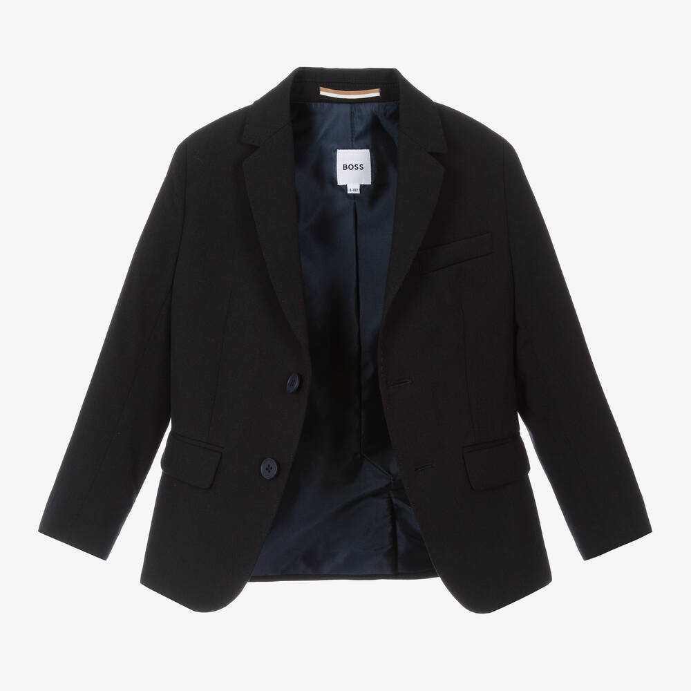 BOSS-Синий шерстяной блейзер | Childrensalon Outlet