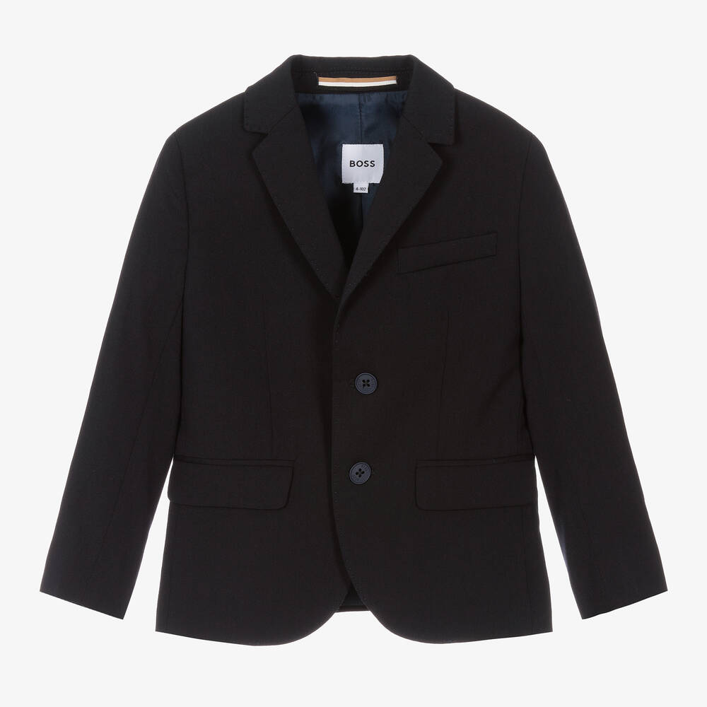 BOSS - Blazer bleu marine en laine garçon | Childrensalon