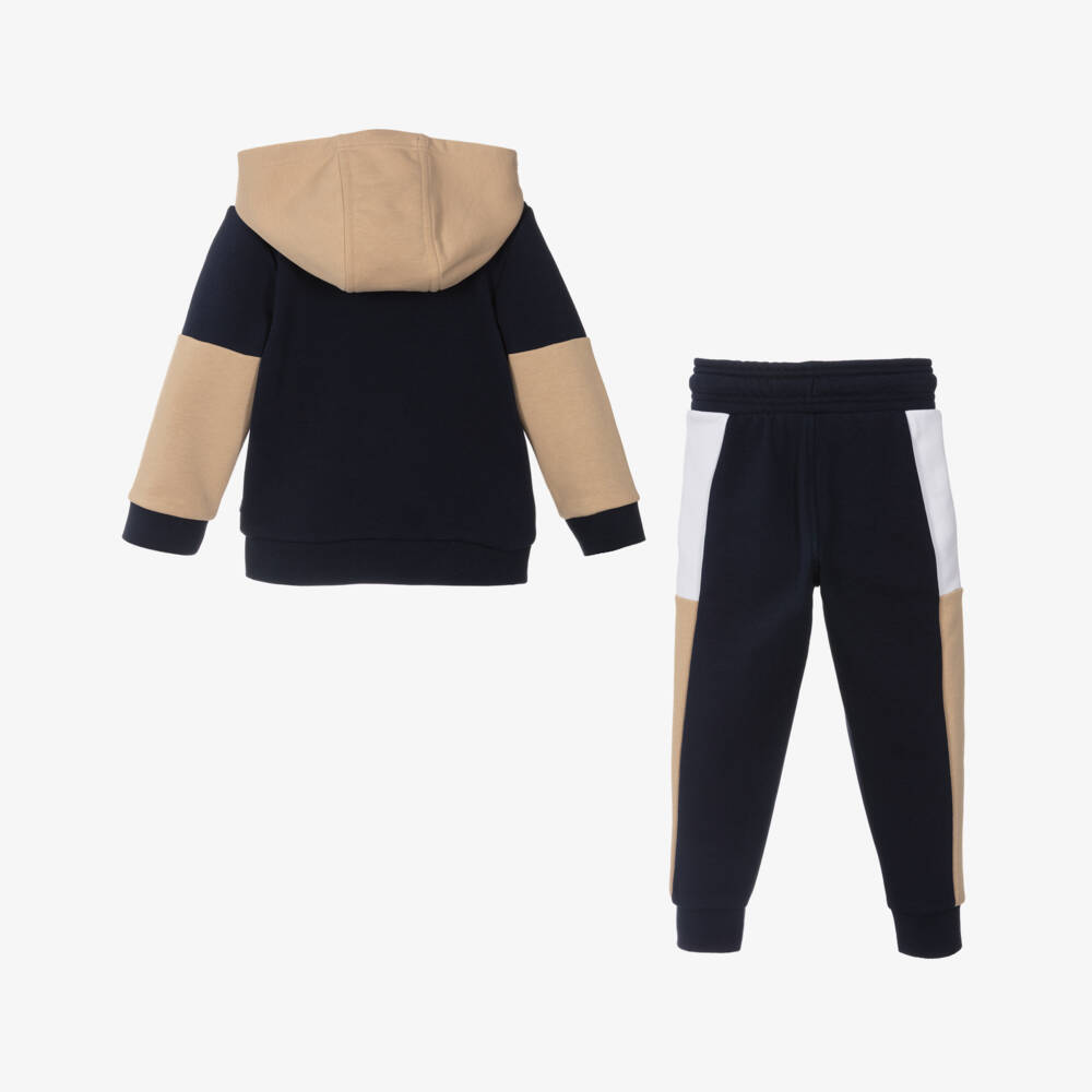 BOSS-Boys Navy Colorblock Cotton Set | Childrensalon Outlet