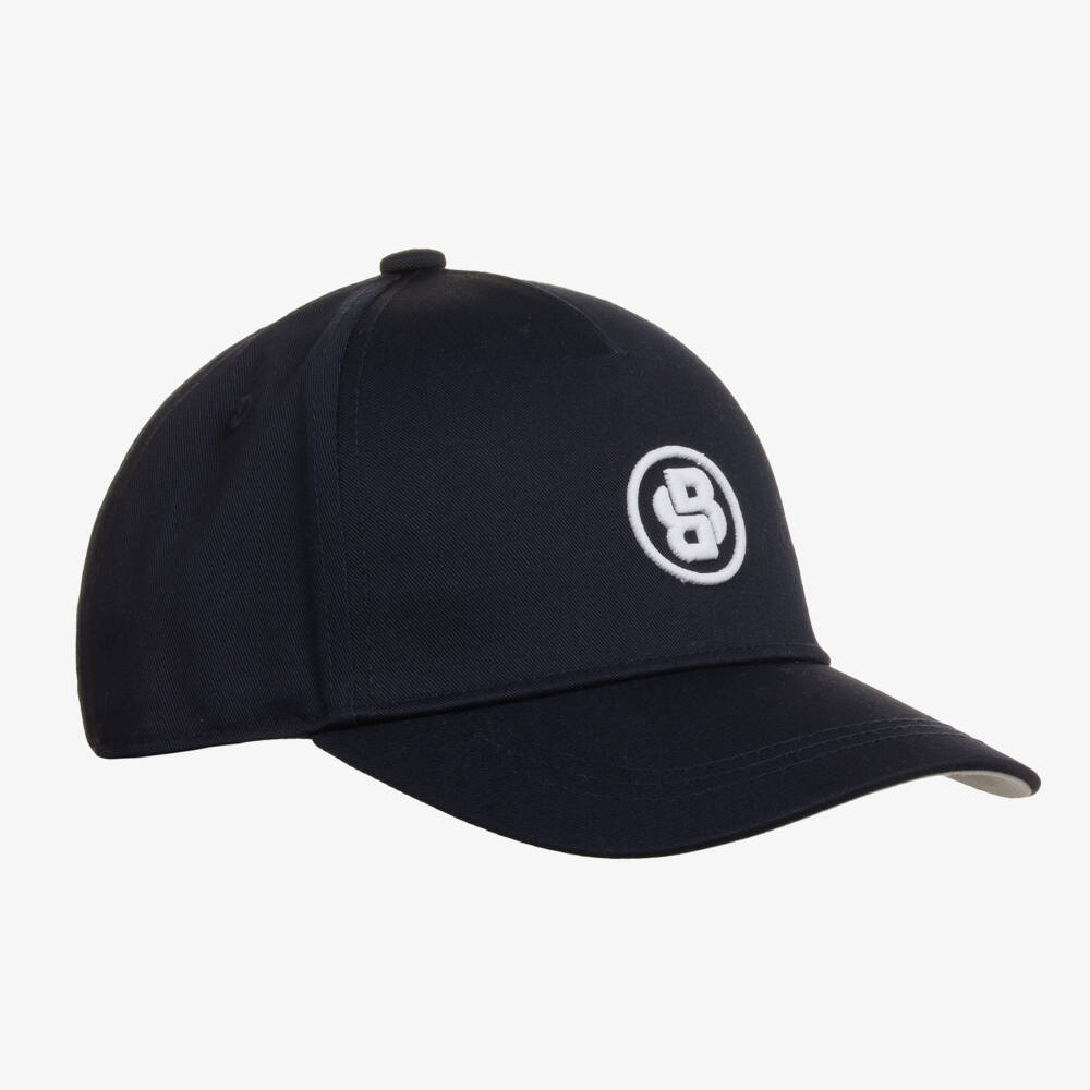 BOSS-Boys Navy Embroidered Logo Hat | Childrensalon Outlet