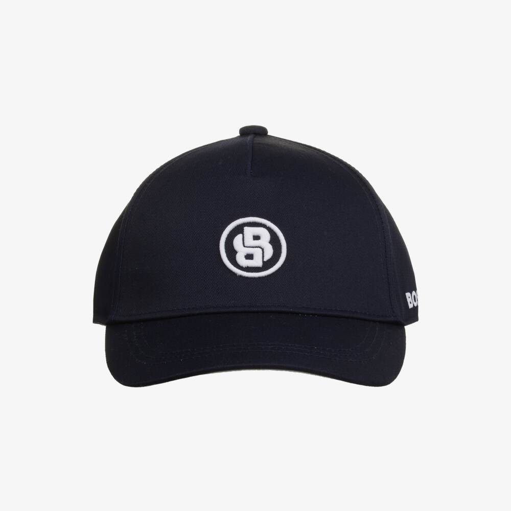 BOSS-Boys Navy Embroidered Logo Hat | Childrensalon Outlet