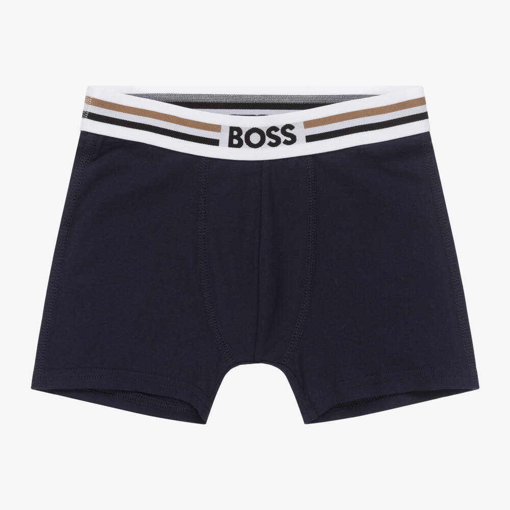 BOSS-Boys Navy & Grey Boxers Set | Childrensalon Outlet